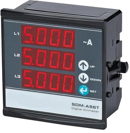 AIRUIXI contatore Elettrico SDM-A96T 3P&4W Amperometro Digitale trifase, Sottile e Compatto, misuratore a Pannello LED(3CT 400A)