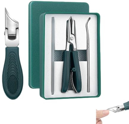 Abgeschrägter Nagelknipser mit Adlerschnabel, drei Sets abgeschrägter Nagelknipser mit Adlerschnabel, schräger Adlerschnabel for eingewachsene Zehennägel, superscharfes schräges Nagelknipser-Set(Green