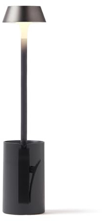 Lexon MIMI - Lampada da lettura ricaricabile, controllo tattile e 9 colori LED, braccio flessibile con clip di montaggio e supporto da tavolo, finitura in metallo, grigio antracite