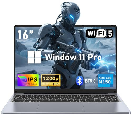 FUNYET Laptop Computer, Notebook 16 Inch 16GB RAM 1TB SSD, N150 Processor (up to 3.6 Ghz), FHD 1920 x 1200 Display, Support WiFi 5, USB3.0, 6000mAh Battery