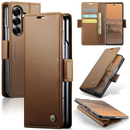 Phernykas Wallet Case for Z Fold 7, Brown