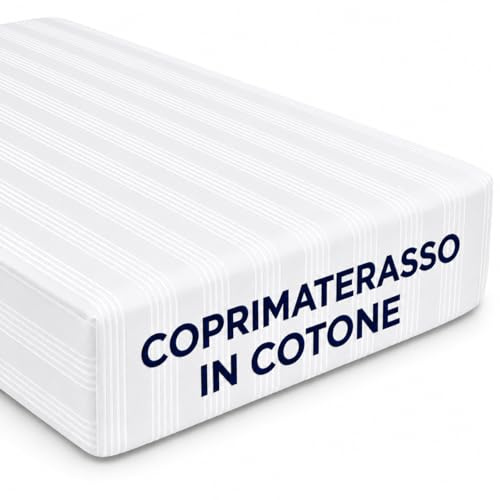 Coprimaterasso in Cotone Fasciato con Angoli Elasticizzati, Proteggi Materasso Antiacaro, Resistente e Durevole (Singolo)