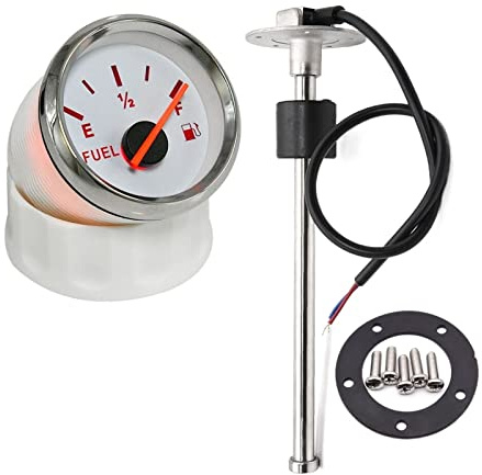 Medidor de nivel de combustible de 52 mm, indicador de nivel de combustible para coche, indicador de tanque de aceite con retroiluminación roja para sensor de nivel de combustible de 150/200/250/275