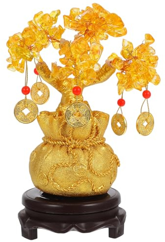 Ornamento per albero dei soldi in cristallo: decorazioni per il capodanno cinese 2026 ornamenti Feng Shui Bonsai di cristallo cinese per interni per ricchezza e fortuna, decorazione per la casa con