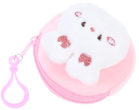 HEMOTON Monedero Peluche Conejo Pequeño Bolsa Cambios Portátil para Monedas Auriculares Niñas Diseño Adorable y Funcional
