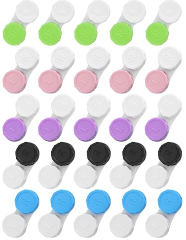 DUINIU Scatola Doppia per Lenti A Contatto da 25 Pezzi, Scatola per La Cura Portatile Quotidiana, Scatola per Lenti A Contatto, Adatta per La Conservazione Quotidiana, Il Viaggio E Il Trasporto.