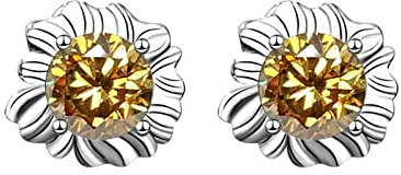 TTDGYYXW Boucles d'oreilles à Tige en moissanite Verte pour Femme, en Argent Sterling 925, 0,5 Carat, Clous dormeurs, Tournesol, hélice, Cartilage, pour Meilleure Amie, sœur, Amie