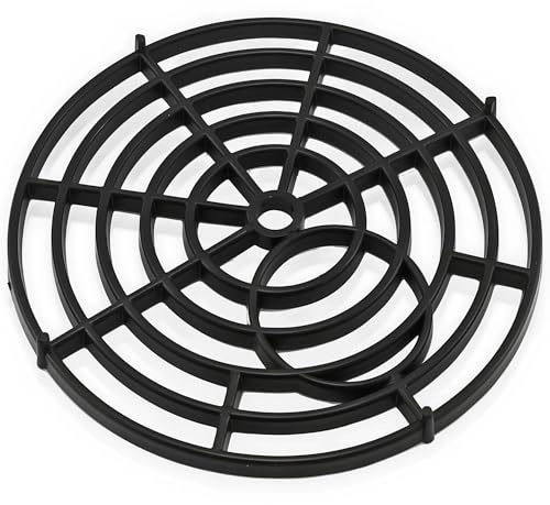 Black Round 7 (175mm) Plastic Drain Grate – Heavy-Duty Gully Grid Cover for Outdoor Drains, Patios, Garden, Driveway & Rainwater Systems – Durable Weather-Resistant Drainage Cover