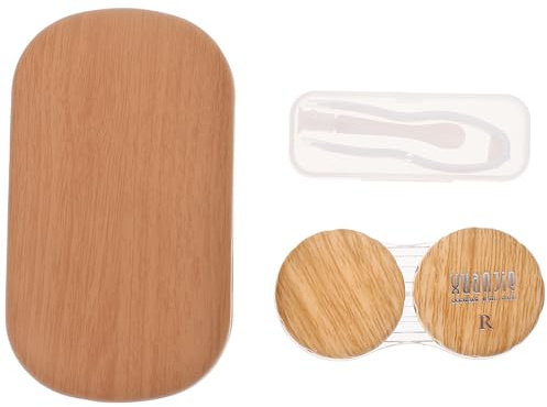 ADOCARN Retro Eye Lens Case for Eye Contacts, Leakproof Lens Storage Box with Mirror Sucker and Clamp, Portable Plastic Box for Travel