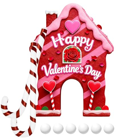 Generisch Gingerbread House Golfspiel - Lustige Herzen Zum Valentinstag - Kinder Golf Spiel Valentinsdeko,Für Party Feiertag Festival Outdoor Indoor Garten Club Aktivitäten Erwachsene Familie Gruppe