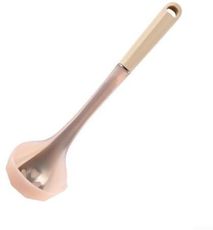 Spatola in silicone lavabile in lavastoviglie con anima in acciaio inox, strumento non dannoso per padelle antiaderenti e padelle per crepe (mestolo rosa)