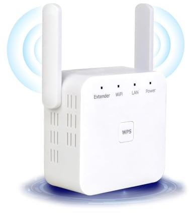 2026 WiFi Extender Booster- Long Range WiFi Booster for 9999 Sq.ft Homes | WiFi Extender with 2 Antennas + 65 Devices & Ethernet Port, Home Wireless Signal Booster