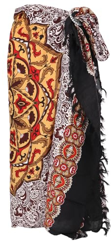 GURU-SHOP, Sarong, Colgar en la Pared, Envolver la Falda, Vestido Sarong, Batik Sarong, Rojo, Synthetic, Tamaño:One Size, 160x115 cm, Pareos, Toallas de Playa