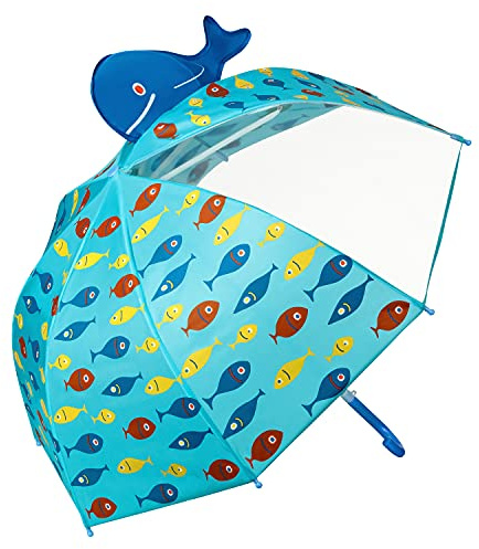 VON LILIENFELD Regenschirm Kinderschirm Kinderregenschirm Fische Meer Fischschwarm Junge Mädchen bis ca. 8 Jahre