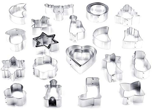 Moldes de Galletas de Repostería Creativa de Navidad - Cortapastas Pequeños de Hojalata para Niños - Set de Cortadores de Galletas Navideños – Juego de 25 Unidades