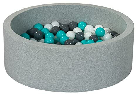 Velinda Piscina Infantil para niños de Bolas Pelotas 200 Piezas (Colores de Bolas: Blanco,Gris,Turquesa)