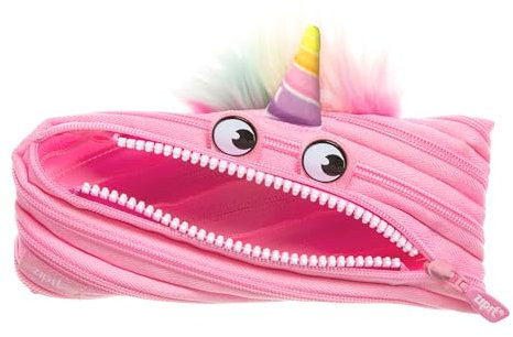 ZIPIT Einhorn Federmäppchen für Mädchen, Großes Mäppchen für die Schule, Monster-Etui, Rosa