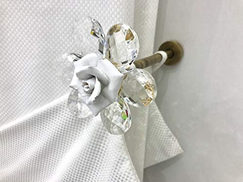 Fermatenda reggitenda swarovski ceramica fermatenda da muro gancio tenda ganci parete gancio per tende fermatende a muro raccogli tenda reggi tenda ambrasse per tende embrasse R193 (BRONZO, 12)