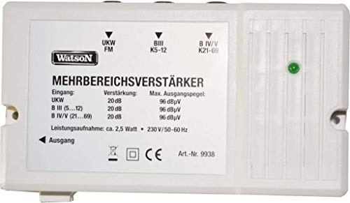 TronicXL Mehrbereichsverstärker Verstärker DVB-T DVB-T2 BK Antennenverstärker Kabelfernsehen 20 dB DIGITAL Full HD CATV zb kompatibel mit Unitymedia Vodafone PYUR 3D 4K Kabelfernseh TV DVBT2 DVB-C