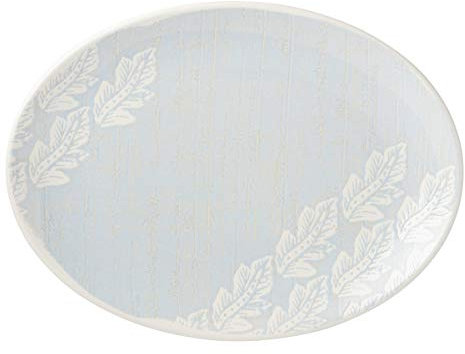 Lenox 890237 Servierschale, strukturiert, neutral, 1 kg, Blau Blatt-Servierteller 3.15 LB blau