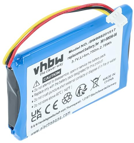 vhbw Akku kompatibel mit Garmin Drive 51LMT-S | 51LMT, 50 LM, 50, 51 GPS Navigation Navi (750 mAh, 4,2 V, Li-Polymer)