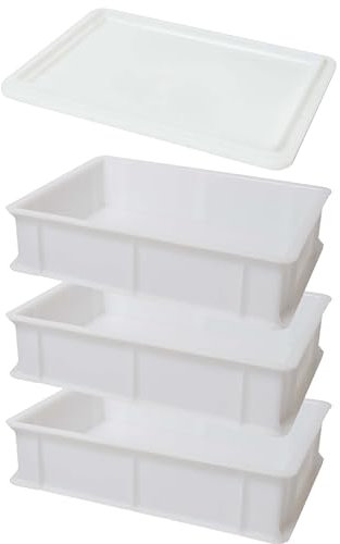 Genus Dei | Trois boîtes pour levage à pizza et à pain | Boîte alimentaire pour pétrir | Trois boîtes à pétrissage | 30 x 40 x 10 cm + 1 couvercle