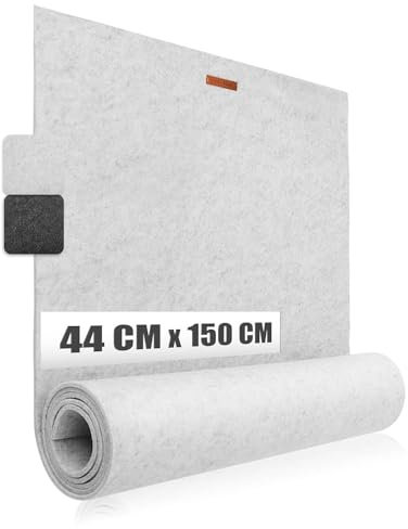 com-four® Premium Tischband aus Filz - 44 x 150 cm - Dekoration für die Festliche Tafel - Tischläufer als Tischdekoration - Lange, schmale Tischdecke abwaschbar (Grau)