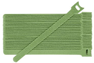 Fix&Easy Klettband Kabelbinder 12,5x200mm grün 25 Stück Set Klett Binder wiederverwendbar für Blätterzaun Blickschutz Drahtzaun Pflanzstäbe Rankstäbe