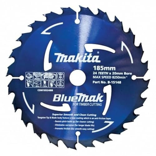 Makita B-15160 Bluemak Tungsten Carbide Tipped Saw Blade, 40T, 190 mm Diameter
