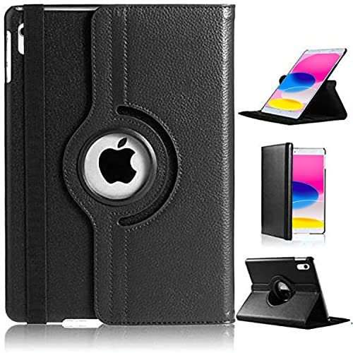 Case For iPad (A16) 11th Generation 2025 11 inch / 10th Generation 2022 10.9 inch Rotating Smart Folio Cover for iPad 2025/2022 11th/10th Generation (BLACK)
