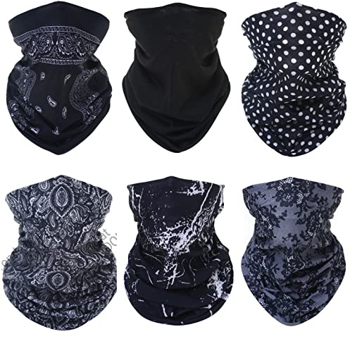 wonderCat LONDON 6 PCS Unisex Neck Warmer, Tube Seamless Multifunctional Balaclavas, Face Cover, Face mask, Cycling mask, Ski Mask, Face Snoods Headwear, Cycling Daily Wear (Great Mix A (Z6DWMIXA))