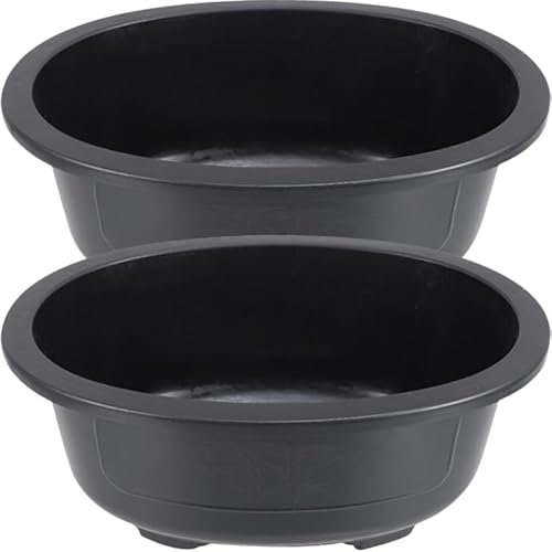 YARNOW 2pcs Large-capacity Oval Bonsai Planter Pots for Home and Office Gardening Decorative Flower Pot for Indoor and Outdoor Use for Succulent Cultivation