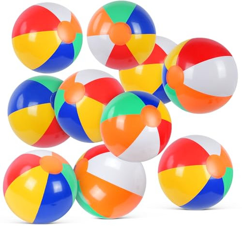 flintronic Pallone da Spiaggia Gonfiabile,10 Pezzi Palloni Acqua da Piscina per Eestive all'aperto Festa