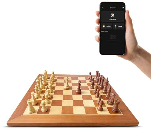 Chessnut Pro Electronic Chessboard Set, Luxury Play with All Wooden Chess Pieces Detection - 55cm Tournament Size Board Set with Wooden Pieces