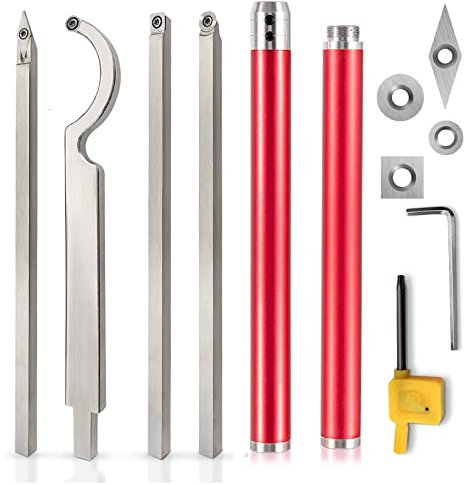 Juego De Herramientas De Torneado De Madera,Formones Para Madera,Con Cortadores De Carburo, Mango De Aleación Extraíble Y Estuche De Transporte De Aluminio
