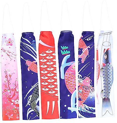 6 Stück Karpfenanhänger aus Seide mit Japanischer Form