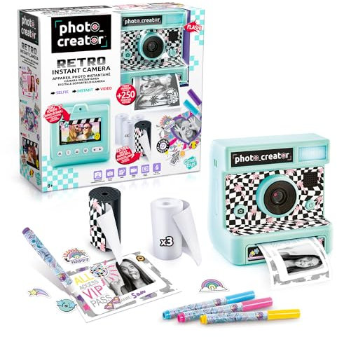 Photo Creator Instant Camera - Digital camera with built in printer - 250 prints - rechargeable