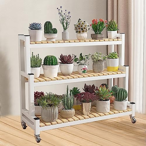 Supporti Piante Scaletta in Metallo Porta Piante Scaffale per Piante da Interno ed Esterno 2 Livelli 3 Livelli Portavaso da Fiori Portaoggetti Organizzatore di Stoccaggio con Ruote Porta Piante Decor