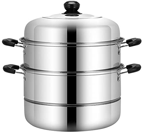 OHaGin Dampfkochgeschirr/Suppentopf/Edelstahl 400, einteiliger Flacher Boden, gedämpfter Fisch, gedämpfte Meeresfrüchte, gedünstete Spareribs (Größe: 30 cm) (30 cm)