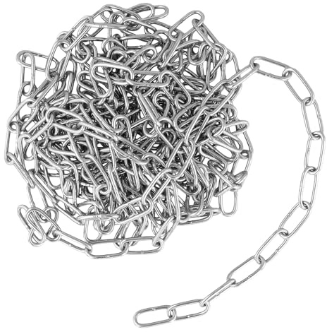 CHUENKUK 6m x 3mm Edelstahlkette, 304 Edelstahl Kette, Stahlkette Metallkette Edelstahlkette zum Aufhänge, Gliederkette Rundgliederkette Absperrkette für Hängesessel, Hängematten, Sandsäcke, Schaukel