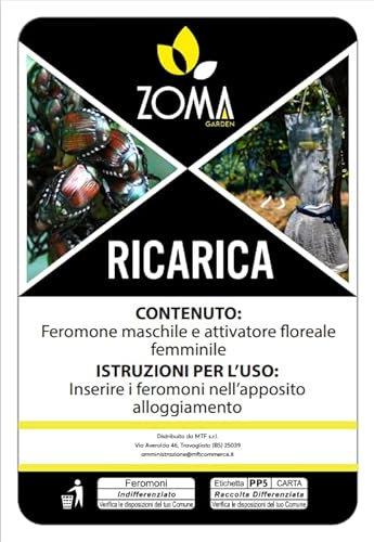 Ricarica Feromoni popilia japonica per trappola Zoma Garden effetto duraturo di 4/6 settimane - Feromoni per Trappola popillia japonica Facili da sostituire.