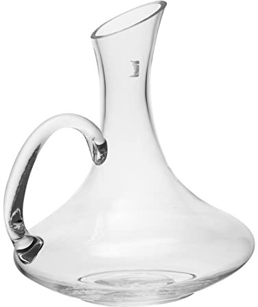 TOPBATHY Decantador De Vino Tinto 1500 Ml Con Asa De Vidrio Transparente Dispensador De Licor Multifuncional Para Almacenamiento Doméstico y Servicio De Bebidas