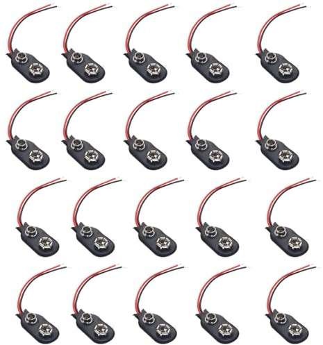 10 Stück 9V Batteriehalter,9V Batterie Anschluss,9V Batterie-Schnappverbinder I Typ,9V Batterie Clip,Batterie Snap Anschluss mit 10cm Anschlusskabel,Für Power LED oder andere Geräte mit 9V Batterien
