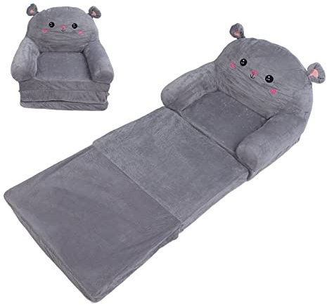 PUNELE Faltbares Kindersofa, 2-in-1-Kindersofastuhl, Kinderstuhlbett, Belüftetes Cartoon-Kindersofa Zum Aufklappen für Baby- und Kinderkinder (3 Schichten)