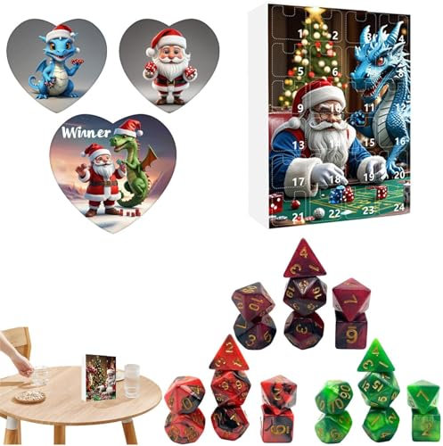 Würfel Adventskalender 2024, 24 Tages Countdown Bis Weihnachten Würfel Set, Brettspiel Würfel Weihnachten Countdown Kalender, PartyGeschenk Für Kinder Erwachsene