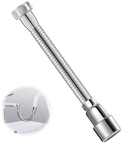Wasserhahn Verlängerung, Verlängerungshahn Drehbar 14cm, 360 Grad Drehbarer Wasserhahn Verlängerung, Wasserhahn Verlängerung Küche, Flexibel, biegbar, für Küche, Waschraum