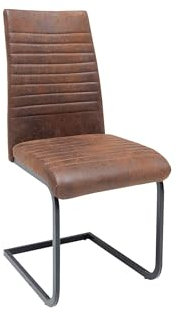 Licht-Erlebnisse Schwingstuhl Braun Schwarz Stoff Freischwinger Stuhl Esszimmer Polsterstuhl Küche Esstischstuhl