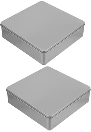 Cabilock 2 pezzi Scatole Metallo Rettangolari con Ermetico Contenitori in Lamiera Extra Large per Biscotti e Dolci da Scatoline Vintage per Conservazione Casa