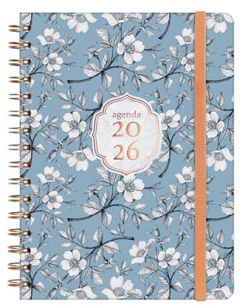 Finocam - Terminplaner Spiralbindung 2026 Wochenansicht Vertikal | Januar–Dezember (12 Monate) | Jahresterminplaner 2026 mit Gummiband | Doppelte Spiralbindung Festeinband You - Cotton - International