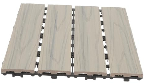 SHINEOFI Data [ Pavimenti in Legno-plastica Esterni Piastrelle Ad Incastro Impermeabili Per Balconi Terrazze Bagni Giardini Resistente All'umidità e Al Fuoco Decorativo Ecologico